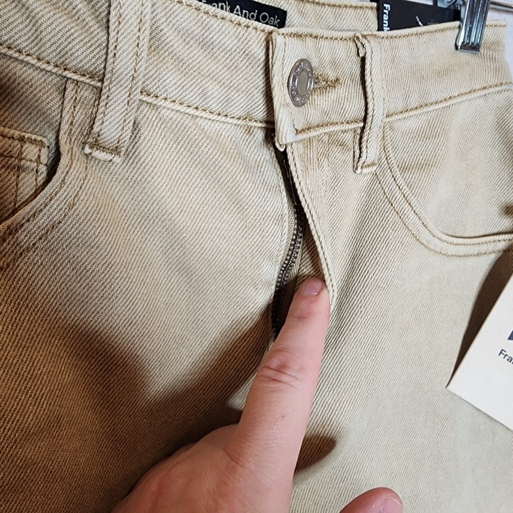 NWT Frank & Oak Linda Balloon Fit Tan Khaki Jeans. Women's size 23. Hemp/Cotton - Picture 5 of 16